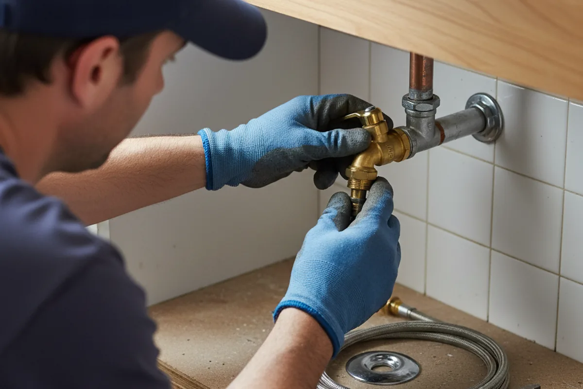 Shutoff valve and fitting work during Burst Pipe Repair in Arizona City